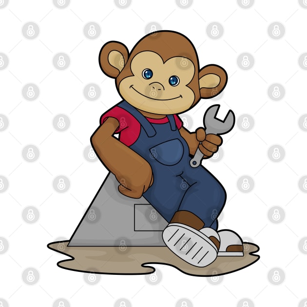 Monkey as Mechanic with Wrench by Markus Schnabel