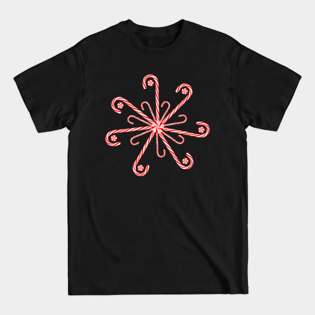 Disover Peppermint Candy Cane Snowflake - Candy Cane - T-Shirt