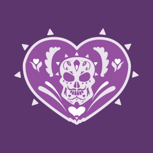 Day Of The Dead Purple Heart T-Shirt