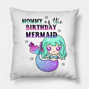 Mommy of the birthday mermaid tie dye Pillow