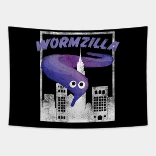 Purple Worm On A String Meme Wormzilla Retro Japanese Style Tapestry