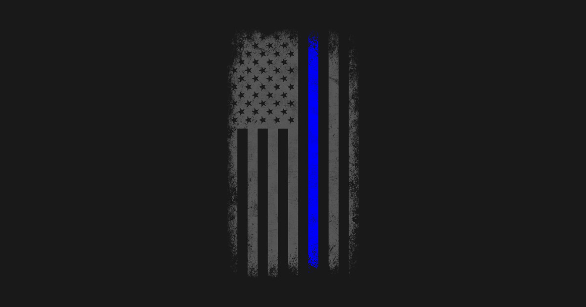 Vertical Thin Blue Line American Flag - Thin Blue Line - Crewneck