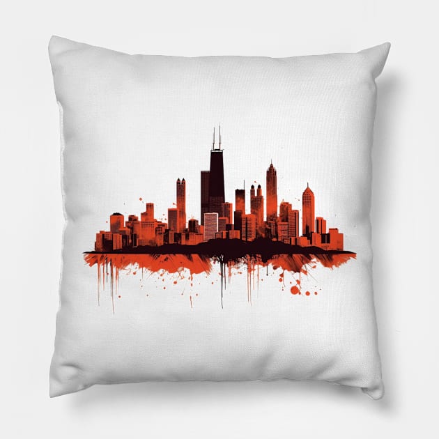 Chicago Skyline Pillow by Andrew World