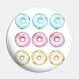 Watercolor fun bright donut pattern Pin