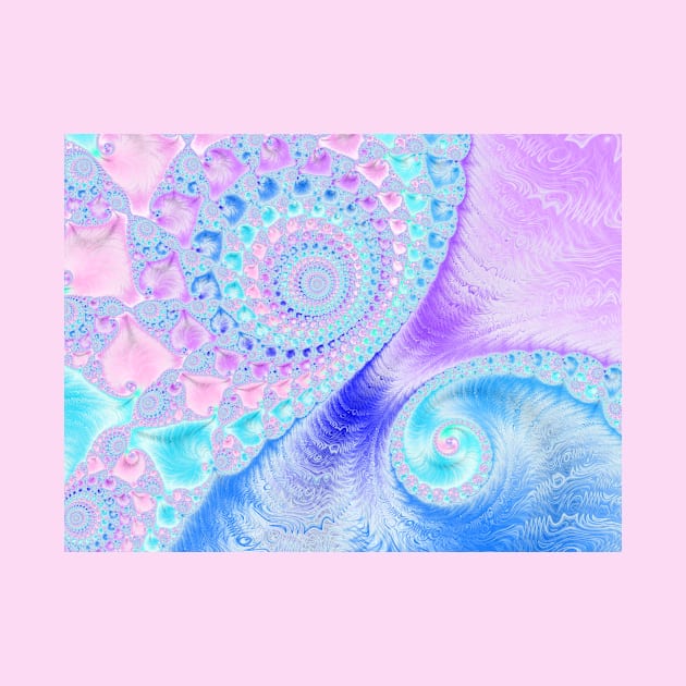 Pink Blue Fractal Spiral by colors