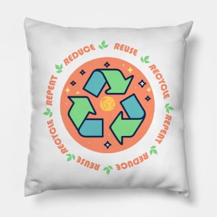 Reduce, Reuse, Recycle, Repeat Pillow