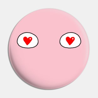 Cartoon Eyes - Hearts Pin