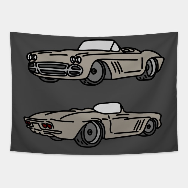 car vintage illustration Tapestry by fokaction