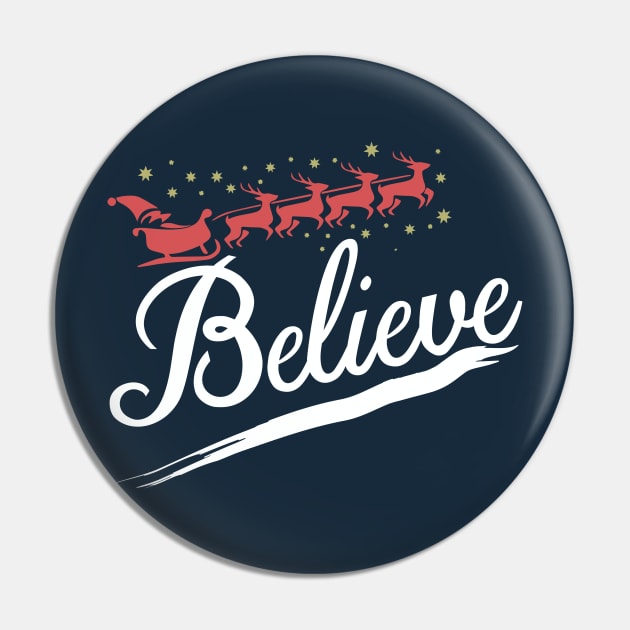 Believe Christmas Santa Claus Kids Adult Gift Pin by Freid