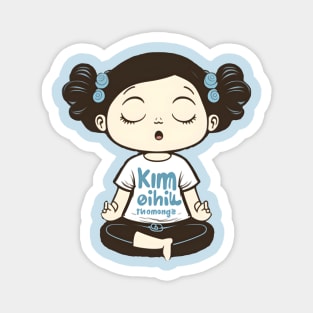 Girl meditating after a yoga practise Magnet