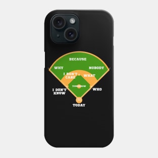 Whos on First Baseball Diamond Fielding Card Phone Case