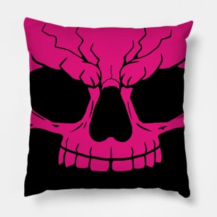 Pink Comic Style Skull Illustration Pillow