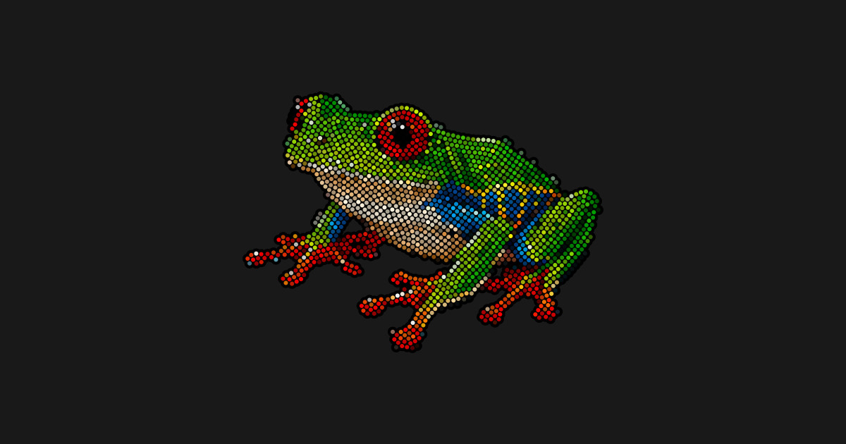 Tree Frog Dot Art Mosaic - Tree Frog - T-Shirt | TeePublic