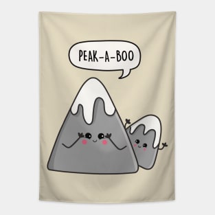 Peak-a-boo mountain pun Tapestry