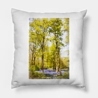 Bluebell Woods in Spring Pillow