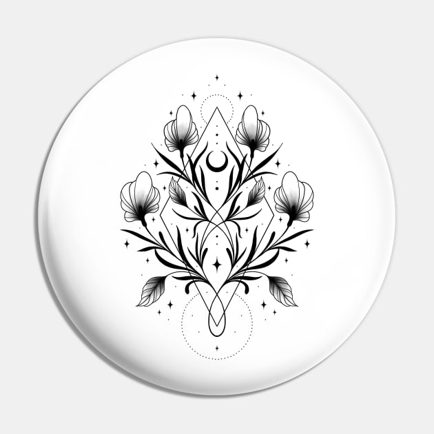 Floral Symmetry Pin by Cosmic Queers