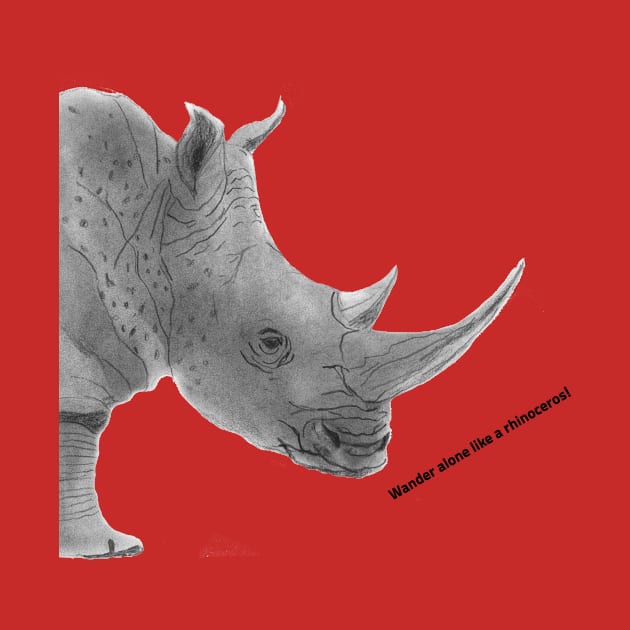 Rhinoceros, rhino, wander alone like a rhinoceros, endangered animal by The world through children's eyes