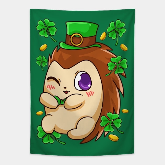 Irish Hedgehog Leprechaun St Patricks Day Ireland Tapestry by E