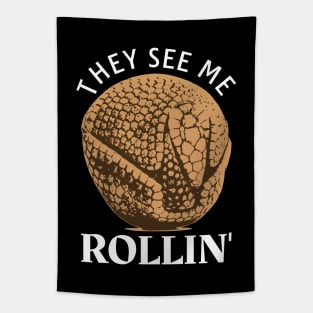 They See Me Rolling Just Roll With It Armadillo Funny Pun ANIMAL-6 Tapestry