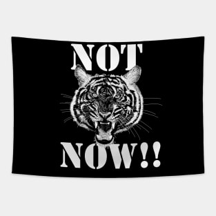 Hand drawn Tiger Angry Face - Roaring  for dark background colors Tapestry