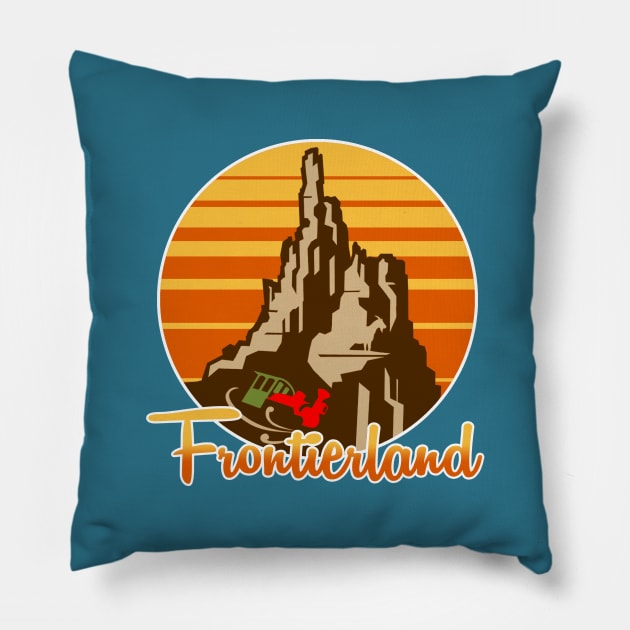 Big Thunder Mountain 70s Style Vintage Design Pillow by kruk