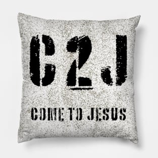 C2J Come To Jesus Matthew 11:28 - concrete Pillow