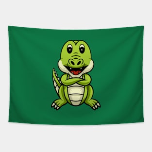 Cute Crocodile Smiling Tapestry