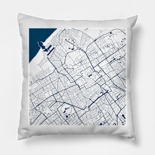 Kopie von Kopie von Kopie von Kopie von Kopie von Lisbon map city map poster - modern gift with city map in dark blue Pillow