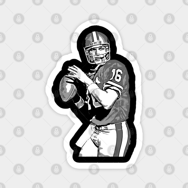 joe montana black and white art Magnet by jerrysanji