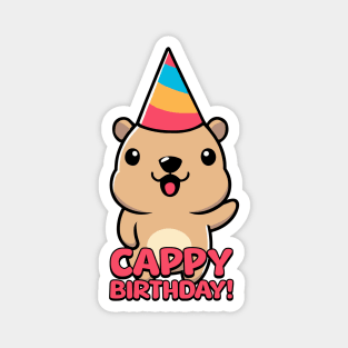 Cappy Birthday! Cute Capybara Cartoon Magnet