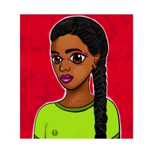 Black girl with braid T-Shirt