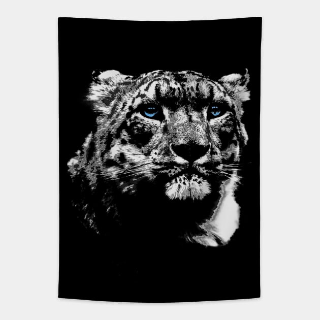 Snow Leopard Tapestry by GrizzlyVisionStudio