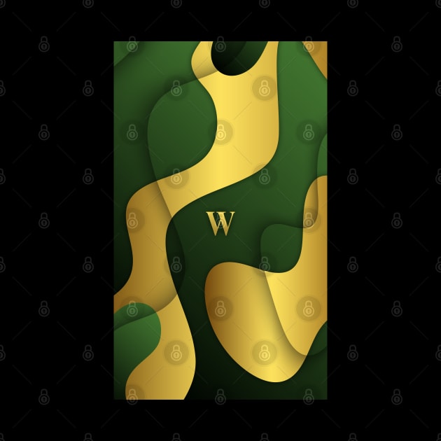 Personalized W Letter on Green & Gold Gradient, Awesome Gift Idea,  iPhone Case, Gift Geschenk iPhone-Hülle by PRINTPOSE