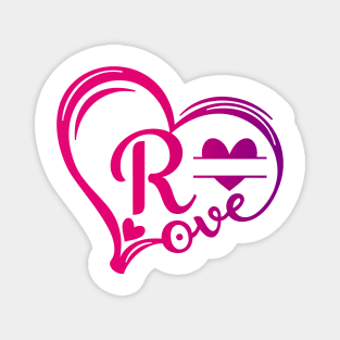 letter r monogram in the shape of love Magnet