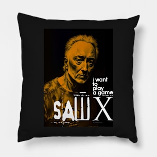 SAW X Tobin Bell as John Kramer movie graphic design poster Pillow