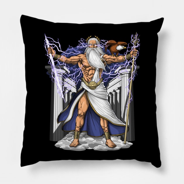 Greek God Zeus Pillow by underheaven