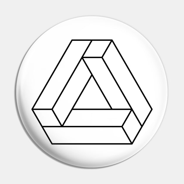 Impossible Shapes – Optical Illusion - Geometric Triangle Pin by info@dopositive.co.uk