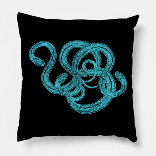 Interlocking Snake Floral Pillow