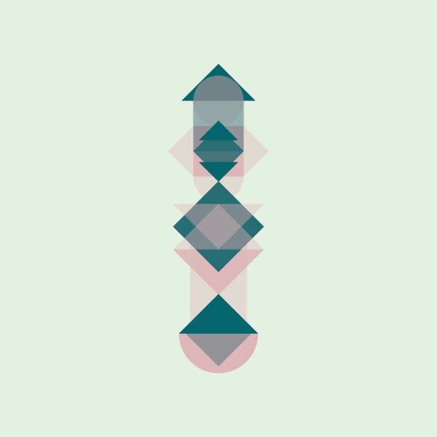 Geometric Totempole Poster I by fivemmPaper