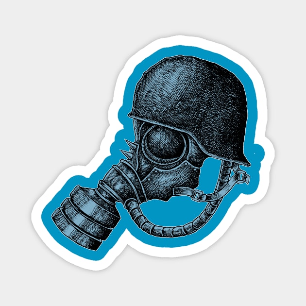 gas mask Magnet by HornArt