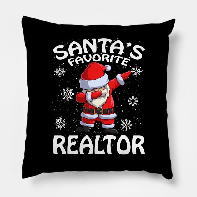 Santas Favorite Realtor Christmas Pillow by intelus