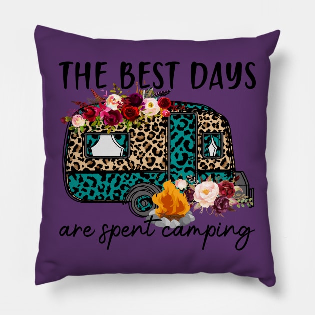 The Best Days are Spent Camping Pillow by Okanagan Outpost