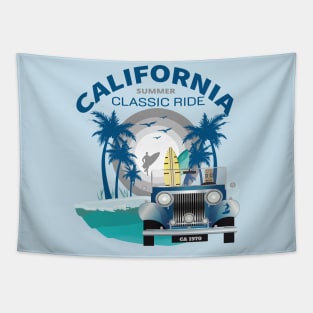 California Classic ride Surfing Vintage Retro Surf Summer Gift T-Shirt Tapestry