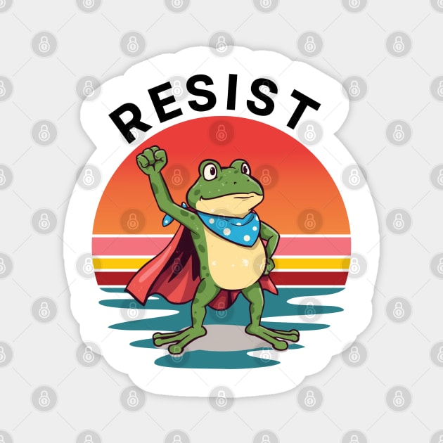 Resist-Frog Magnet by Creatifly Graphic Tees