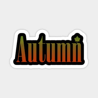 Autumn-Red Green Text Magnet