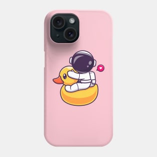 Cute Astronaut Riding Duck Balloon Cartoon Phone Case