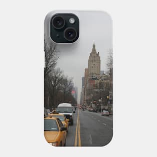 Grey New York City Street with Yellow Cab Phone Case