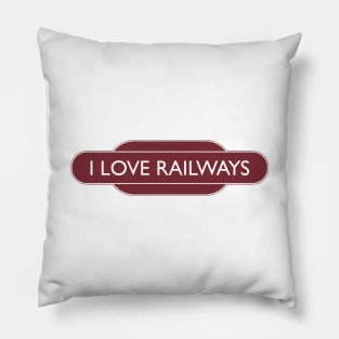 I Love Railways Pillow