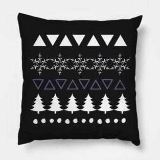 Nordic Christmas Trees and Snowflakes Novelty Pillow