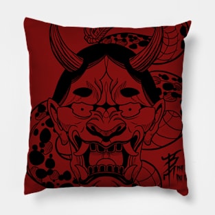 Hannya snake blk Pillow